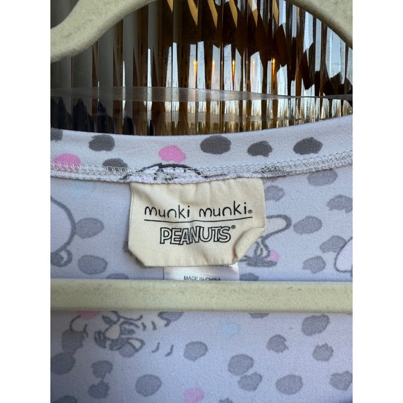 Munki Munki Peanuts Snoopy Print Sleep Shirt Nightgown Pajama Dress Size Large - Picture 5 of 5